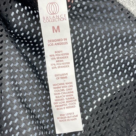 Balance Collection Athletic Top Long Sleeve Mesh Back Shirt Medium Gray Black - Picture 6 of 6
